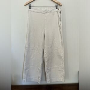 Anthropologie Pilcro cream nautical high waisted wide leg jeans